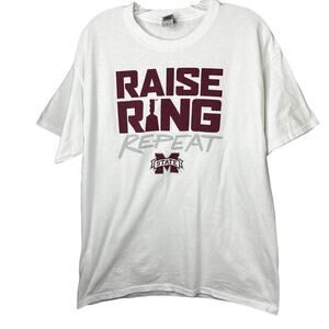Mississippi State Bulldogs NCAA T -Shirt Raise Ring Repeat White Large
